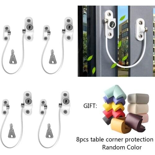 4Pcs/Set Window Locks Children Protection Lock Stainless Baby Safety Infant Security Prevent Child Falling Window Limiter Locks