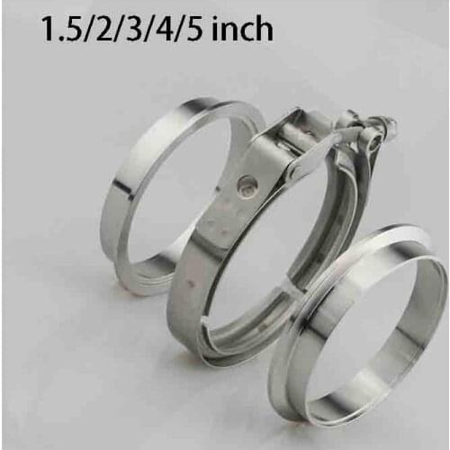 1.5/2/3/4/5 inch V-Band Clamp Male/Female Flange Kit V-band Turbo Exhaust Pipes Car Accessories