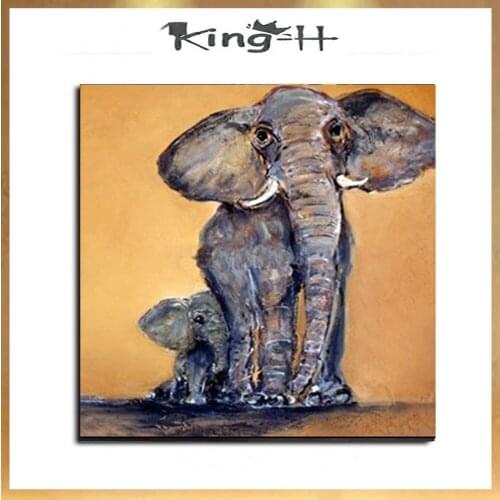 100% Hand Painted Abstract Elephant Oil Painting On Canvas Wall Art Frameless Picture Decoration For Live Room Home Decor Gift