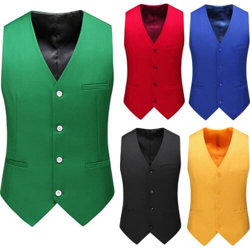 2021Gilet Hot Size M-6XL Vest Men Spring Slim Mens Slim Dress Business Suit Vest Men Gilet Colete Fashion Waistcoats Masculino