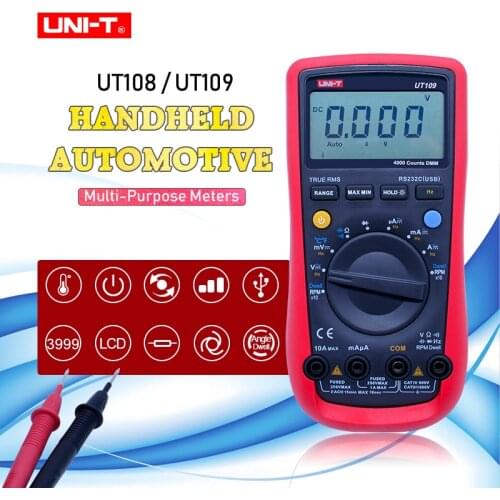 UNI-T UT108 UT109 Digital Voltmeter Professional Auto rang Multimeter ACDC voltmeter DC Ammeter Resistance Capacitance Rs232