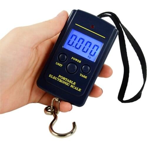 40kg x 10g Mini Digital Scale for Fishing Luggage Travel Weighting Steelyard Hanging Electronic Hook Scale Kitchen Weight Tool