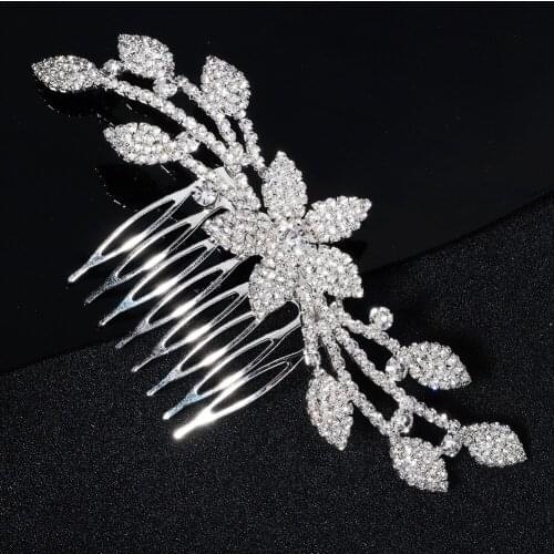 Flower Side Comb Alloy Hair Ornament Ancient Style Bridal Hair Piece Hair Accessories for Women and Girls SAL99