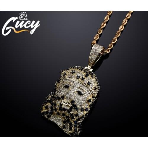 GUCY Men Hip Hop Rapper Popular Jewelry Necklace Religious Portrait Pendant Necklace For Women Gift