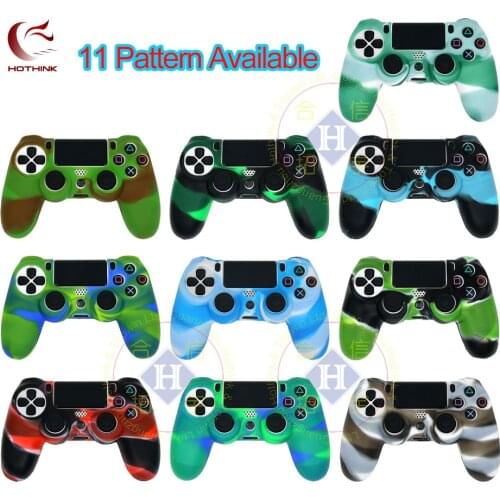 HOTHINK Camouflage Protective Silicone Case Skin cover case for Playstation 4 Slim Controller dualshock 4 PS4 Pro gamepad