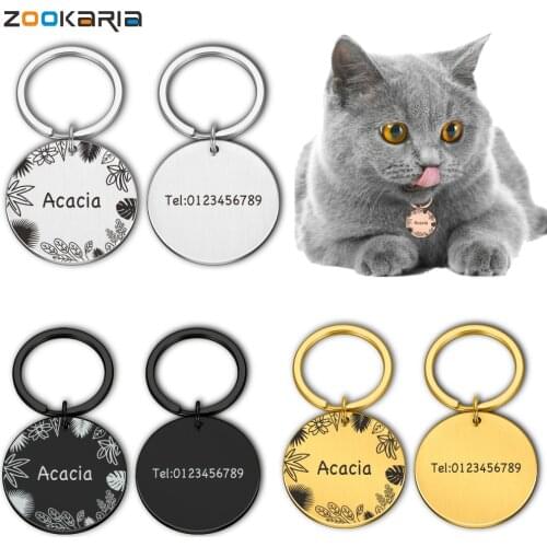 Personalized Dog ID Tags Collar ID Tags Custom Engraved Necklace Chain Charm Supplies for Dog Tag Name Products Pet Accessories