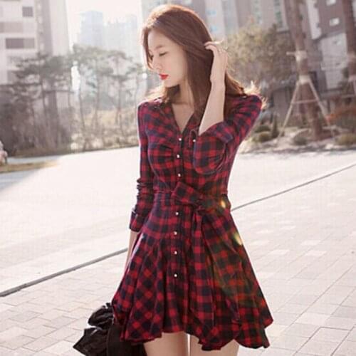 Модные платья в клетку ITFABS China At AliExpress