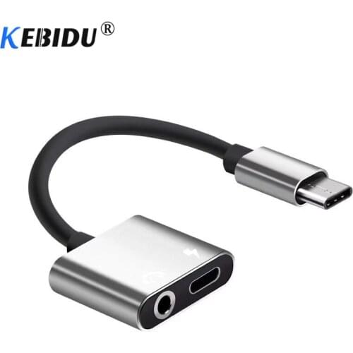 Kebidu Type C 3.5 Jack Earphone Cable USB C to 3.5mm AUX Headphones Adapter For Huawei mate 20 P20 pro Xiaomi Mi 6 8 Audio cable