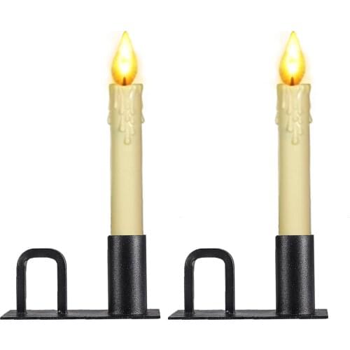 2pcs Retro Candle Holder Home Decora Black Metal Candlestick With Handle Simple Wedding Decoration Bar Party Living Room Decor