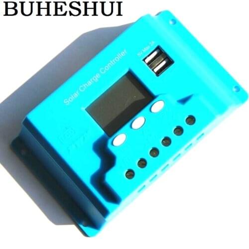BUHESHUI Solar Panel Controller LCD Display Solar Regulator SystemBattery Charger 240W/480W 20A 12V/24V+Dual USB High Quality