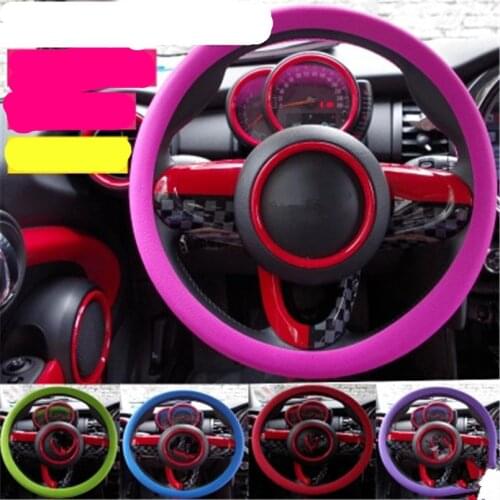 Ladysmtop Silicone car Steering Wheel Cover case For Mini One Cooper R50 R52 R53 R55 R56 R60 R61 PACEMAN COUNTRYMAN CLUBMAN