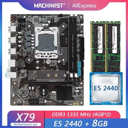 E5 X79 LGA 1356 motherboard set kit with Intel Xeon E5 2440 CPU 8G(2*4GB) DDR3 ECC REG RAM Mico-ATX NVME M.2 SSD E5-V304