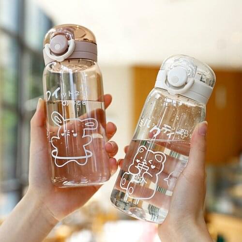 Cartoon Water Bottles Porable Drinking Cup With Rope Travel Leakproof Cups Creative Drinkware Girl Children