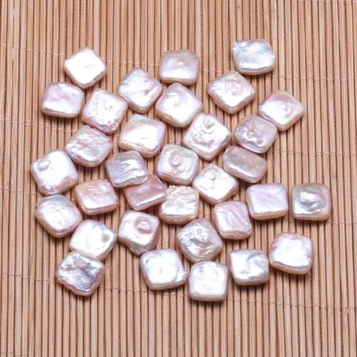 Natural Freshwater Square Pink Pearl Beads Handmade DIY Simple OL Necklace Earrings Bracelet Hair Bun Jewelry Making Loose Bead