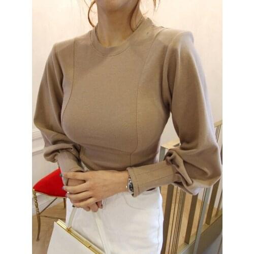 New Spring Top Sexy T Shirt Women Elasticity T-Shirt Korean Style Tee Woman Clothes Slim Tshirt Female Skinny Long Sleeve Tops