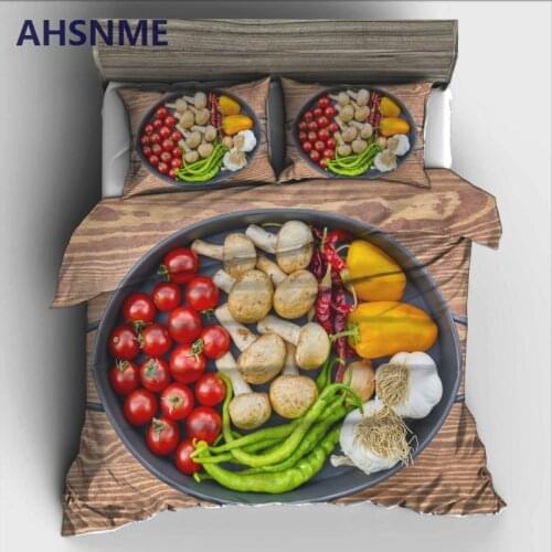 AHSNME food goods in the world Chinese hot pot of vegetables Bedding Set High-definition Print Quilt Cover for RU AU EU US Size