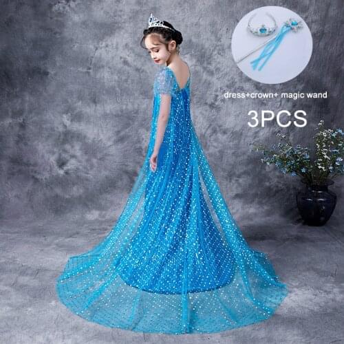 3-10 Years Girls Sequins Princess Dress Children Girl Cosplay Dress Up Halloween Carnival Costumes For Kids Party Dress