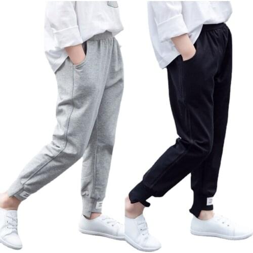 Girls Casual Pants Spring New Childrens Sports Pants Girls Letter Pants Tide Pants for 5-6 7 8 9 10 11 12 Ages