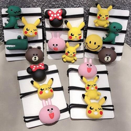 1-8Pcs/Set Cartoon Elastic Hair Bands Kid Gum For Hair Ponytail Holder Scrunchies Headbands Women Girls Fashion Hair Accessories