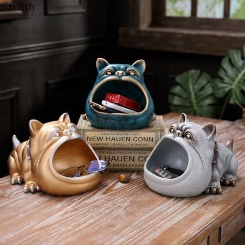 Northern Europe Key Storage Box Resin Dog Animal Storage Ornaments Home Decoration Accessories Desktop Groceries Organize Box