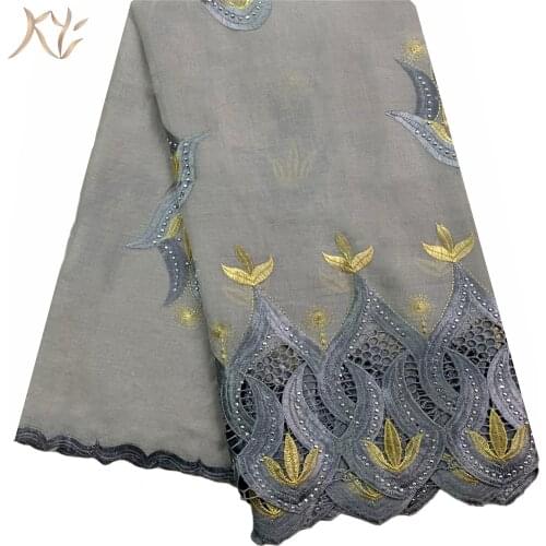 Hot Sale African Women Scarfs Big Circle Design Big Embrodiery Cotton With Grenadine Big Scarf for Shawls Pashmina