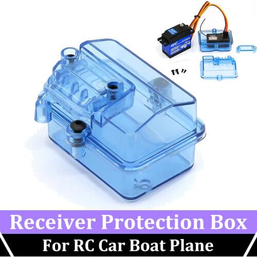 Receiver Protection Box Blue Plastic RS RC Car Remote Control Waterproof Receive Box 1/10 1/8 1/12 Boat Plane Slash Accesory R15