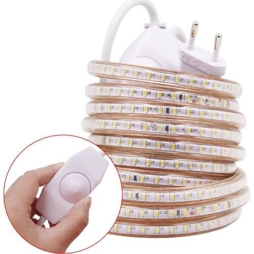 Dimmable LED Strip Rope Light 3014 220v 230v 240v AC 120LED/m Flex LED Tape Waterproof Home Decoration 1m 2m 10m 20m 50m 100m