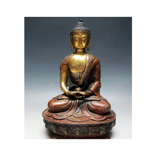 Tibet Tibetan Buddhism Bronze Gilt Sakyamuni Buddha Medical God Statue 21cm