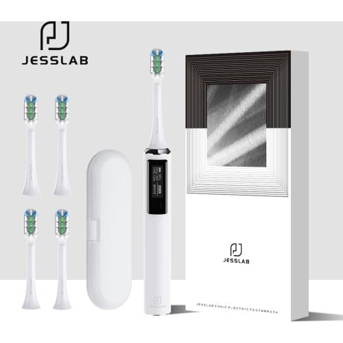 JESSLAB Z30 Sonic Electric Toothbrush Adult Sonic Toothbrush Waterproof Ultrasonic Automatic OLED Screen Smart Mode White Teeth