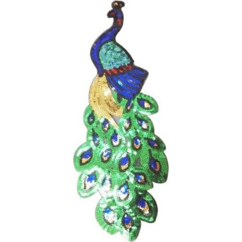 Peacock feather wing embroidered patches for clothing appliques sew stripes on elegance parent-child clothes craft accessories