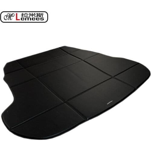 High Class Pu Leather Dedicated Car Trunk Mats for KIA Waterproof Non Slip Carpets No Odor Green Rugs