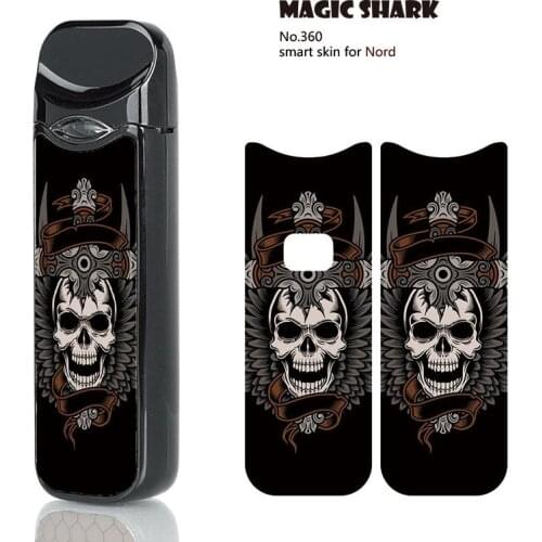 Magic Shark High Quailty Pvc 2.5D Stereo Merry Christmas Punk Skull Case Cover Sticker For Smok Nord E Cigarette