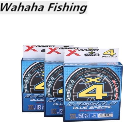 YGK X-BRAID 4 Braids PE Fishing Line Super Strong 4 Stands Blue Green 100M 300M 500M Japan Wire