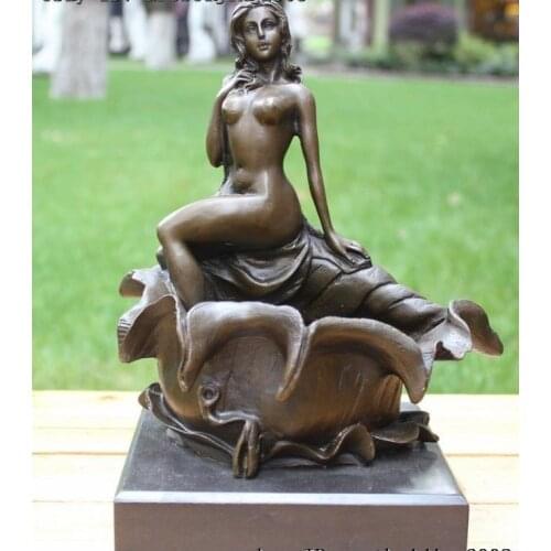 Western Art Statuary Pure Bronze Copper Marble Naked Belle The Body Art Statue