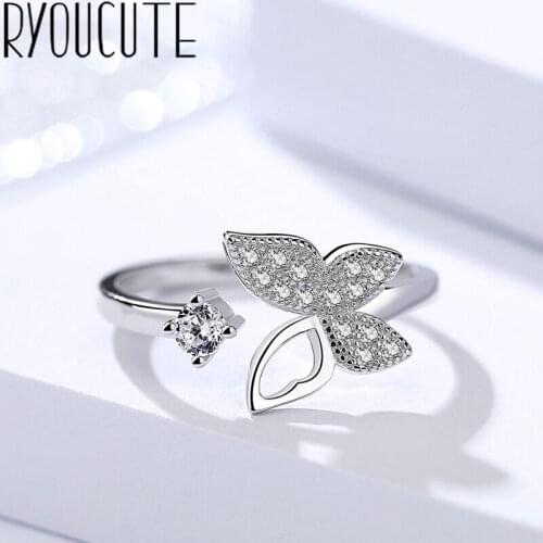 Personality Retro Crystal Butterfly Rings For Women Charm Engagement Rings Men Vintage Knuckle Finger Jewelry 2020
