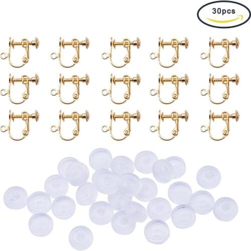 Gold Copper Ear Clip Ear Clip Cushion Combination DIY Earrings Earring Material Handmade Jewelry Accessories gold earrings