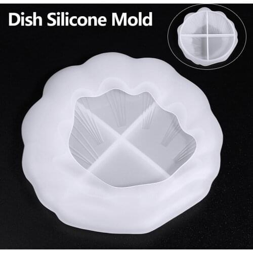 1pc Dish Silicone Mold Plate Leaf Texture Shell Mirror Silicone Mold Craft DIY Crystal Epoxy Molds For Home Decors