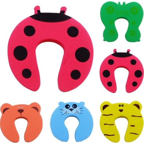 10pcs/lot Kids Baby Cartoon Animal Jammers Stop Edge Corner Guards Door Stopper Holder lock baby Safety Finger Protector