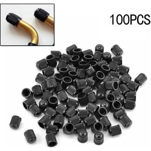 100pcs Black Plastic Wheel Tire Valve Cap Auto Car Bike Motorcycle Truck Wheel Tire Valve Stem Cap Car Wheel Cap On The Nipple