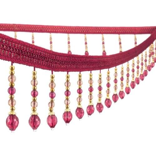 11.5 Meter Tassel Fringe Trim pumpkin Crystal Beaded Ribbon For Sewing Curtain Accessory Lace Decor DIY Costume Crafts