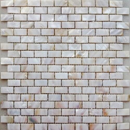 15x30mm subway pattern cream mother of pearl shell mosaic tiles for hallway bathroom shower backsplash home improvement