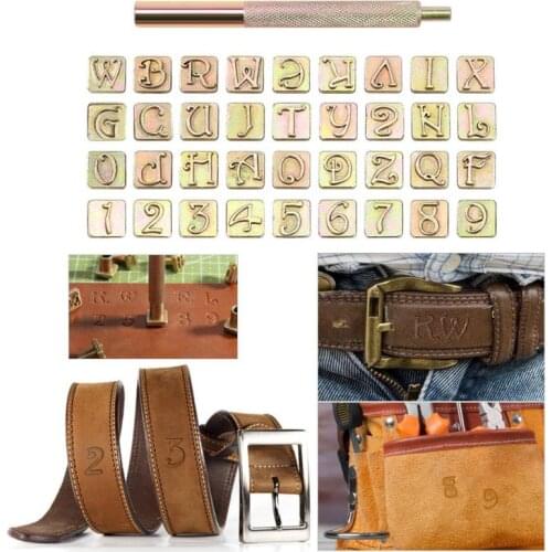 36pcs Carbon Steel Letters Leather Stamping Symbol Set 36 Stamps Leather Marking Punching Tools Leather Craft