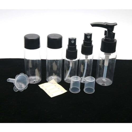 7pc/Set Mini Transparent Plastic Travel Accessories Empty Make Up Container Bottle Travel Makeup Cosmetic Face Cream Pot Bottles