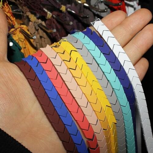 8*8mm Natural Stone Hematite Rubber Beads Candy Colors Matte Arrow Piece Jewelry Making DIY Necklace Bracelet Accessories 15