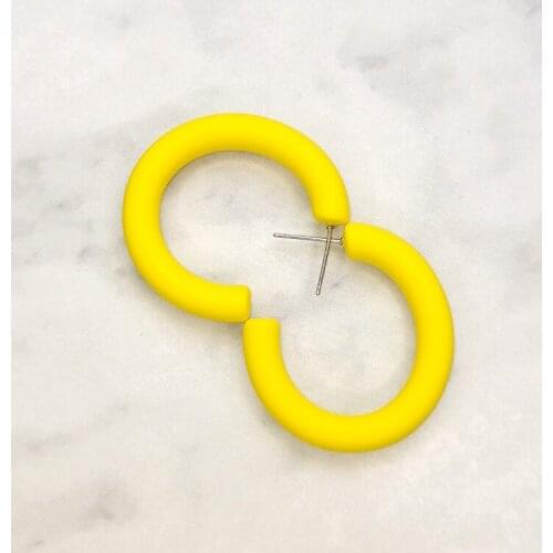 Acrylic Earrings Fashion Style New Earrings Frosted Rubber C-shaped Earrings Temperament Hoop Earrings For Women