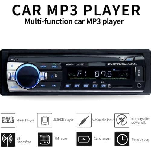 1 din car radio JSD-520 auto stereo bluetooth audio mp3 player usb sd aux input oto teypleri recorder