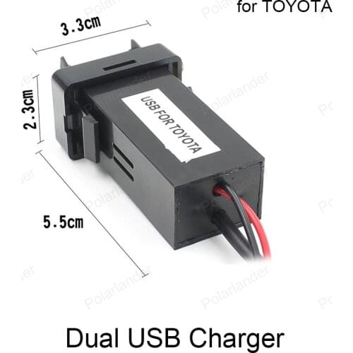 Dual USB Audio Port Interface Car Charger adapter for T/OYOTA Car Accessary cell phone Charger
