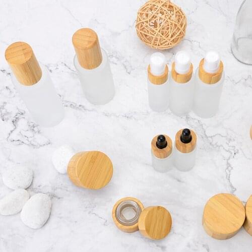 15g 50g 100g engraving logo Cream Jar Mask Cream 30ml bamboo bottles with lotion spray cap skin care cream/cosmetic cream jar