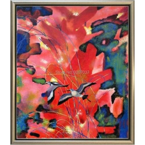 Big size Handmade Abstract Red Flower Canvas Painting Home Decor Hand Painted Oil Painting on Canvas Free Shipping by UPS Fedex