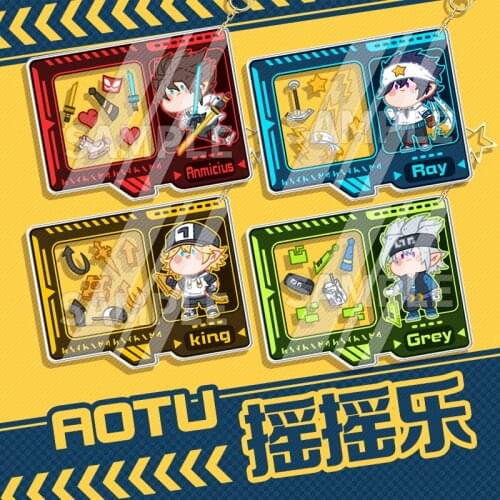 Anime AOTU World King Grey Kalie Anmicius Ray Shake Shake Fighter Keychain School Bag Itabag Pendant Cartoon Key rings Gifts